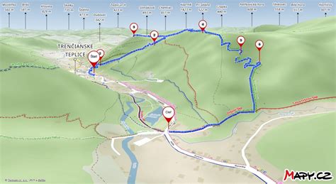 Mapa Trenčianskych Teplíc