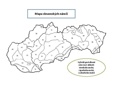 mapa slovenských nárečí s vyznačenými regiónmi