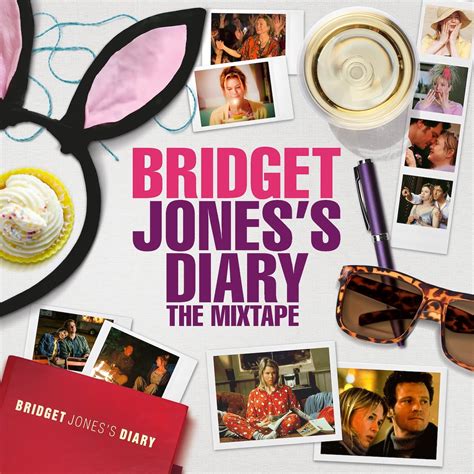 Bridget Jones film series collage with music notes