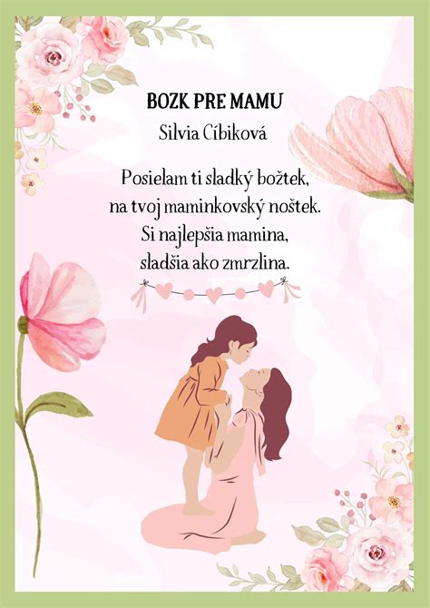 Zátišie s darčekmi pre mamu pri kvetoch a ručne písanom prianí