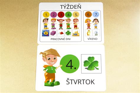 Ilustrácia detí hrajúcich sa podľa dní v týždni