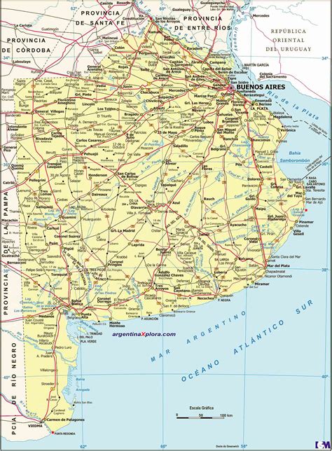 Mapa Buenos Aires s periférnymi štvrťami