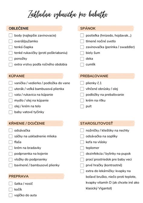 Základná výbava pre novorodenca
