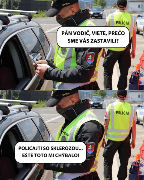 Záber na policajnú hliadku v akcii