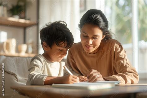 Parent assisting child with brushing technique