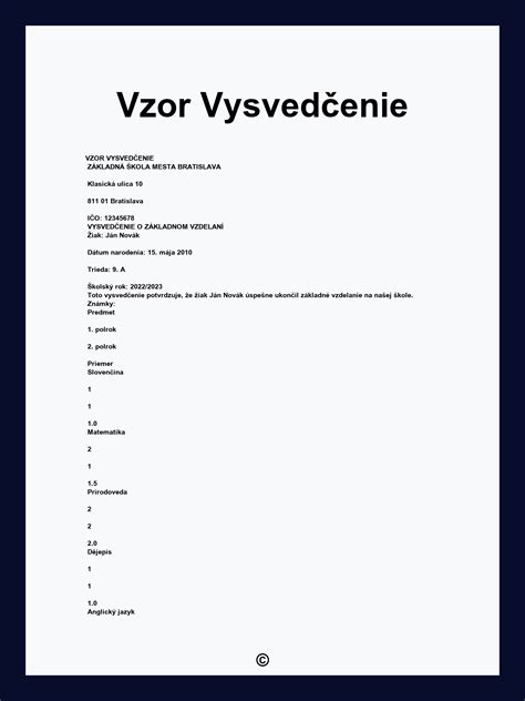 vysvedčenie s dobrými a zlými známkami