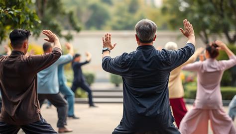 Ľudia cvičiaci Tai Chi