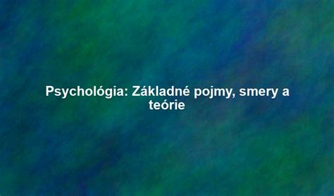 Základné pojmy a smery modernej poézie
