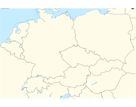 Mapa strednej Európy so zvýraznením Slovenska a Českej republiky