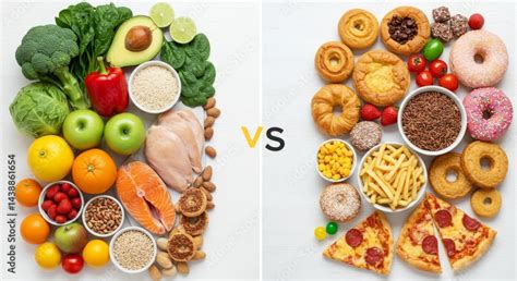 Comparison of healthy vs. unhealthy food choices