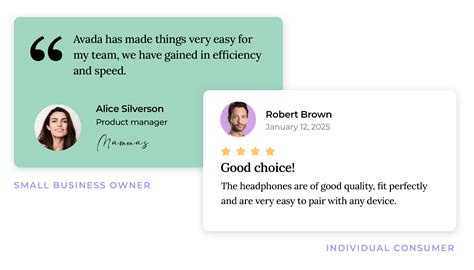 User testimonials and reviews
