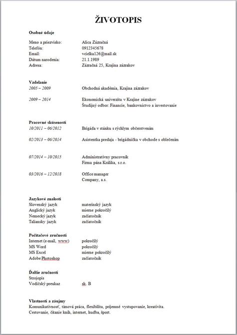 príklad profesionálnej CV fotografie