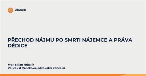 Schéma: Prechod nájmu bytu po smrti nájomcu