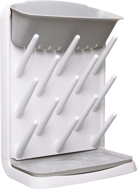 Infographic summarizing key features and safety tips for baby bottle drying racks