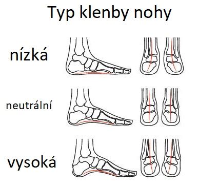 Diagram vývoja detskej nohy a klenby