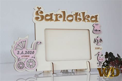 Personalizovaný detský fotorámik s údajmi o narodení
