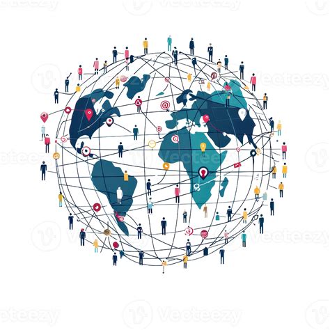 A global network map with interconnected nodes, symbolizing a large networked marketplace