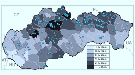 mapa rozšírenia mačky divej na Slovensku