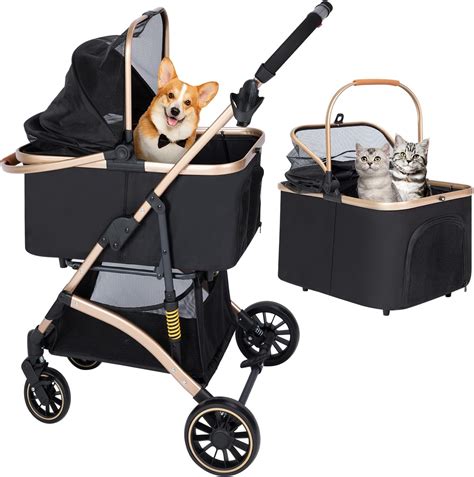Stroller with a large storage basket filled with items