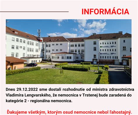 Hornooravská nemocnica Trstená exteriér