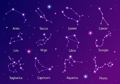 Star symbol with constellations and elements
