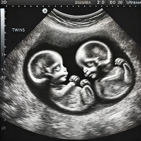 Ultrasound image showing multiple fetuses