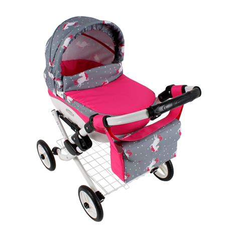 Kočík pre bábiky Jasmine Kids OK23 v ružovej farbe