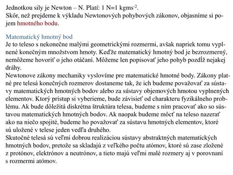 Schéma Newtonových pohybových zákonov