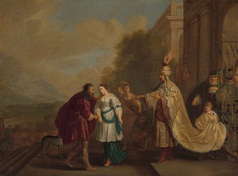 Biblická ilustrácia Sáry a Abraháma s dieťaťom Izákom