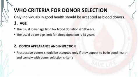 donor selection criteria