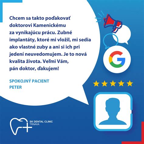 Spokojný pacient s krásnym úsmevom po liečbe