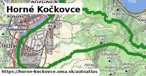 Mapa Púchova a mestskej časti Horné Kočkovce s vyznačenými jasľami