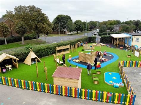 Hlohovec Municipal Children's Nursery exterior with playground
