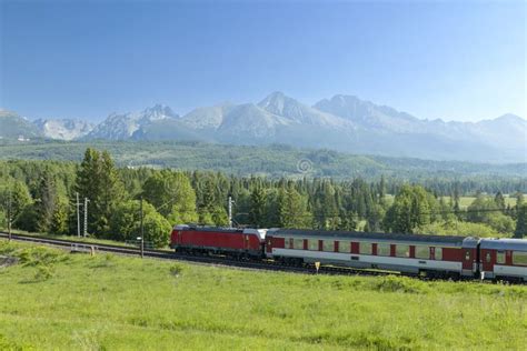 High Tatras landscape with train