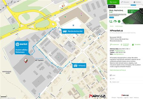 Mapa okolia jaslí Veselá Včielka s vyznačenými trasami MHD a zastávkami