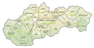 Mapa študijných miest Martina Kukučína na Slovensku