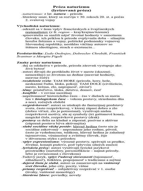 Charakteristiky slovenského naturizmu