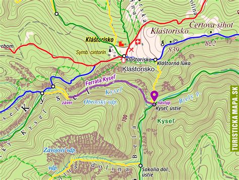 Mapa turistických trás v Slovenskom raji