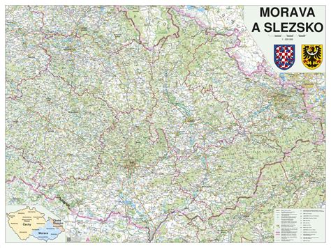 Mapa Moravy s vyznačenou obcou Čejč