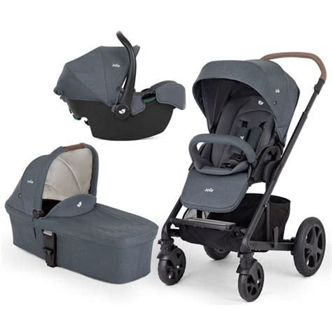 Detail látky kočíka Joie Chrome DLX v melange prevedení Denim Zest