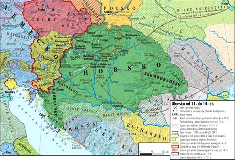 Historická mapa Uhorska okolo roku 1700