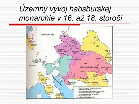 Historická mapa rozširovania habsburskej monarchie