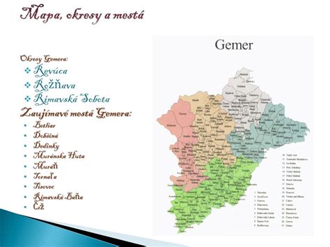 Mapa Gemera a okolia