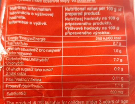 nutričné hodnoty banánového príkrmu