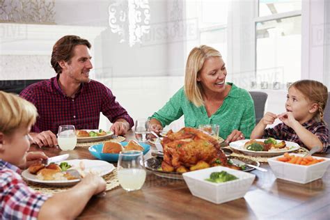 Family eating together at a table