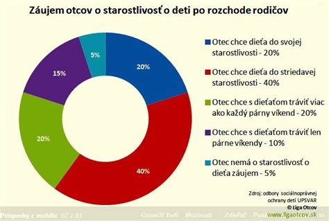 Striedavá starostlivosť, grafické znázornenie podielu času u rodičov