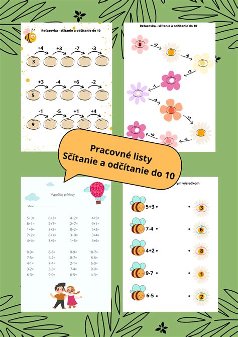 Laminované počítacie kartičky pre sčítanie a odčítanie