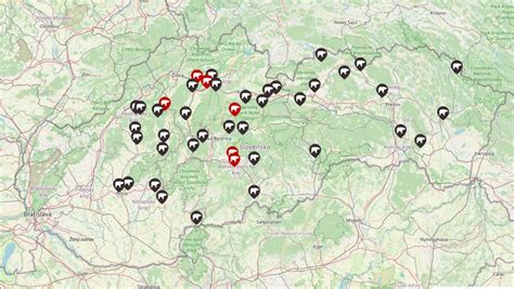 Mapa Gréckokatolíckej cirkvi na Slovensku