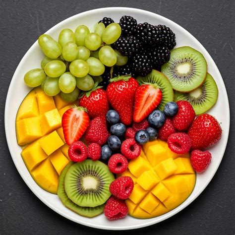 tanier s farebným ovocím a zeleninou pre deti