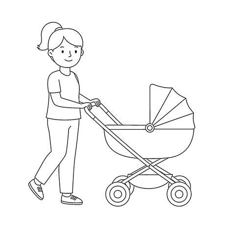 Ilustrácia udržateľnej spotreby s kočíkom